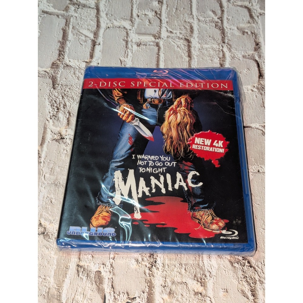 Maniac 1980 Blu-ray 2-Disc Special Edition Blue Underground 4K Restoration